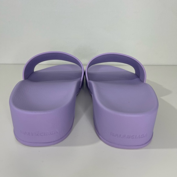 Balenciaga BB Logo Rubber Pool Wedge Slide Sandal Clog Heels - Picture 9 of 10
